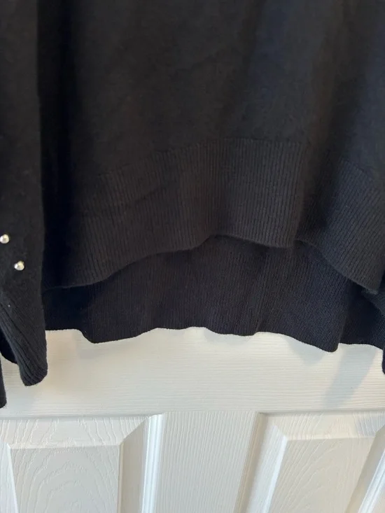 Buffalo David Bitton Black Stud-Trim Oversized Turtleneck Sweater - Picture 5 of 8